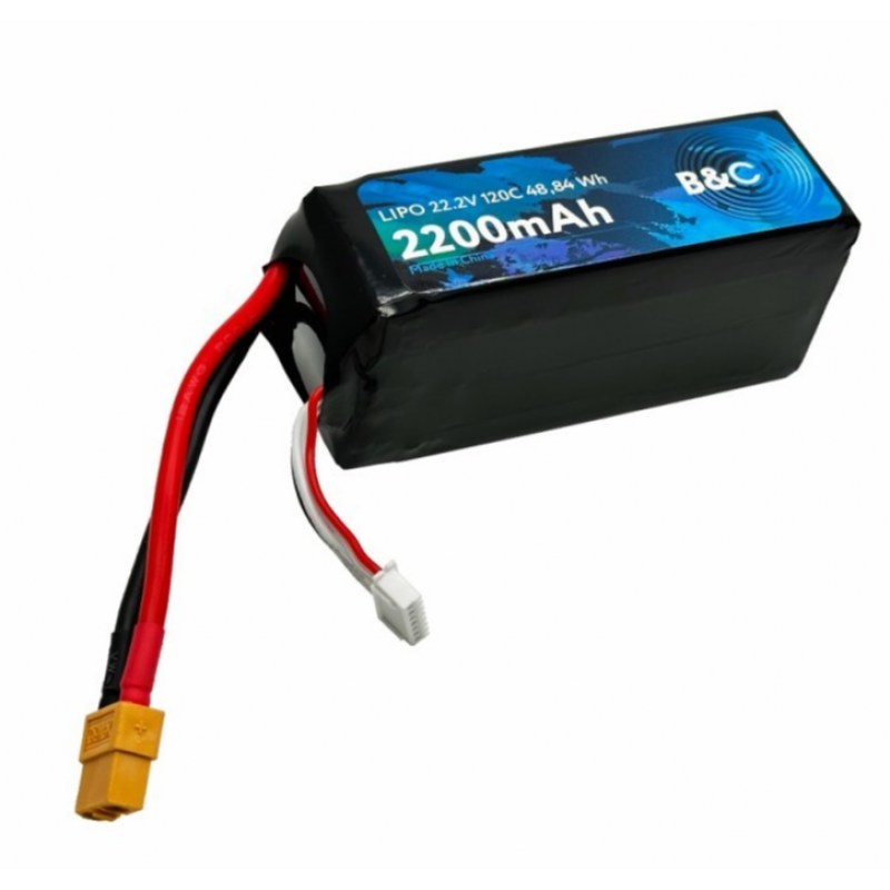 Аккумулятор LiPo B&C 2200 mAh 22.2V (6S) 120C XT60 Softcase B&C-2200-6S-120-S-XT60