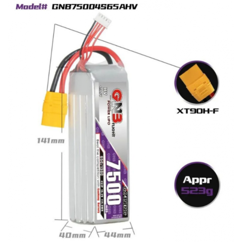 Аккумулятор LiPo Gaoneng GNB 7500 mAh 4S HV 65C Softcase GNB75004S65AHV