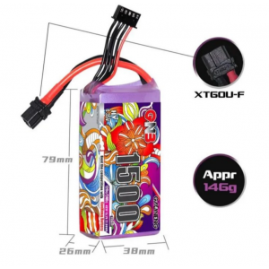 Аккумулятор Li-po Gaoneng GNB 1500mah 4S1P 15.2V HV 120C 26x38x79mm GNB15004S120AHV