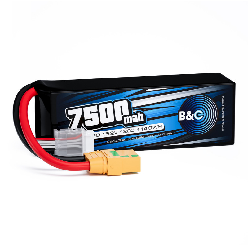 Аккумулятор LiPo B&C 7500 mAh 15.2V (4S HV) 120C XT90S Softcase B&C-7500-4SHV-120-S-XT90S