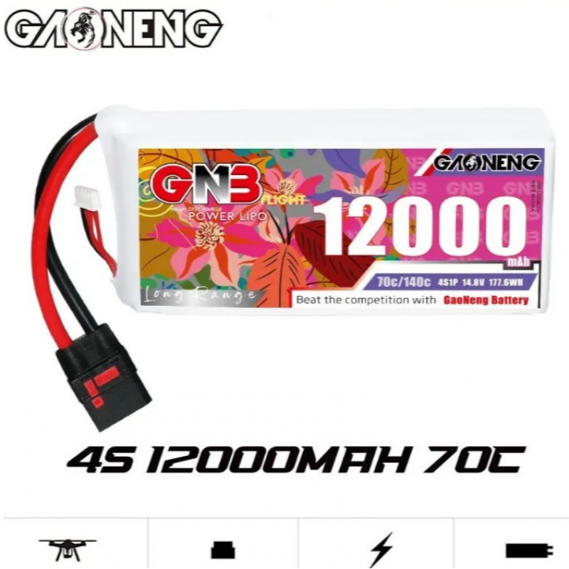 Аккумулятор LiPo Gaoneng GNB 12000 mAh 14.8V (4S) 70C XT90 Softcase GNB120004S70A