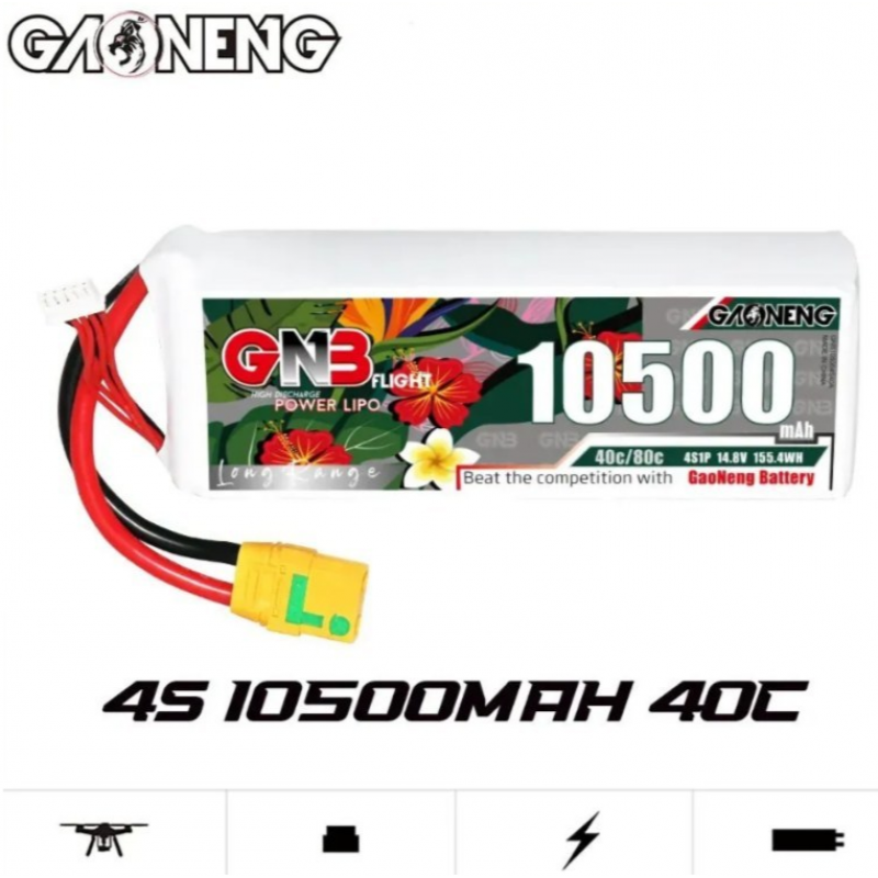 Аккумулятор LiPo Gaoneng GNB 10500 mAh 14.8V (4S) 40C XT90 Softcase GNB105004S40A