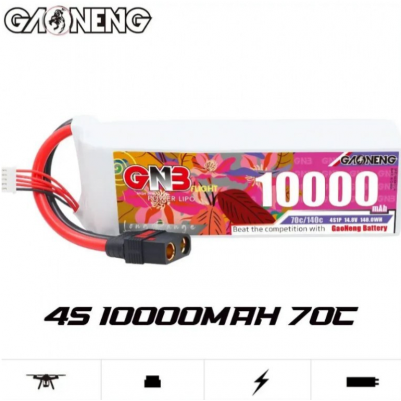 Аккумулятор LiPo Gaoneng GNB 10000 mAh 14.8V (4S) 70C XT90 Softcase GNB100004S70A