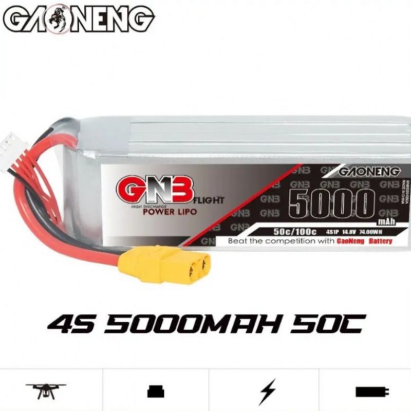 Аккумулятор LiPo Gaoneng GNB 5000 mAh 14.8V (4S) 50C XT90 Softcase GNB50004S50A