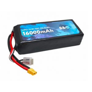 LiPo аккумулятор B&C 16000 MAH 14.8V (4s) 90C, XT60, Soft case B&C-16000-4S-90-S-XT60