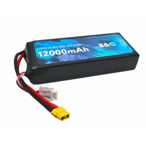Аккумулятор Li-po 12000 MAH 14.8V (4s) 90C, XT60, Soft case B&C-12000-4S-90-S-XT60