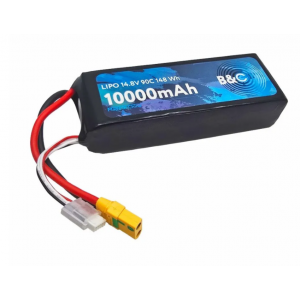 LiPo аккумулятор B&C 10000 мАч 14.8V (4S) 90C с разъёмом XT90S, Soft Case B&C-10000-4S-90-S-XT90S