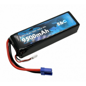 Аккумулятор Li-po B&C 9500 MAH 14.8V (4s) 100C, EC5, Soft case B&C-9500-4S-100-S-EC5