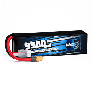 Аккумулятор Li-po B&C 9500 MAH 14.8V (4s) 100C, XT60, Soft case B&C-9500-4S-100-S-XT60