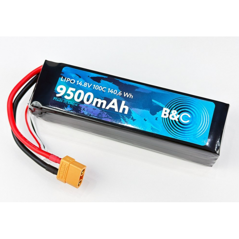 Аккумулятор LiPo B&C 9500 mAh 14.8V (4S) 100C XT90 Softcase B&C-9500-4S-100-S-XT90