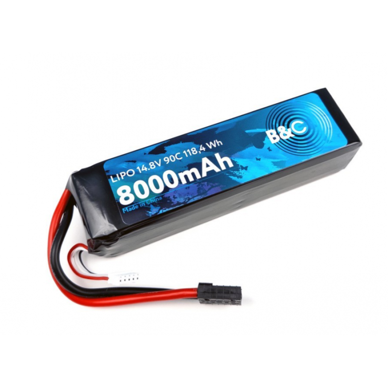 Аккумулятор LiPo B&C 8000 mAh 14.8V (4S) 90C TRX Softcase B&C-8000-4S-90-S-TRX