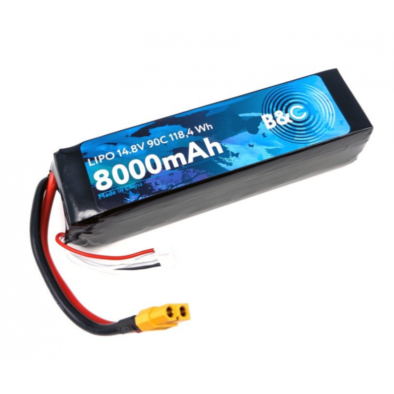 Аккумулятор LiPo B&C 8000 mAh 14.8V (4S) 90C XT60 Softcase B&C-8000-4S-90-S-XT60