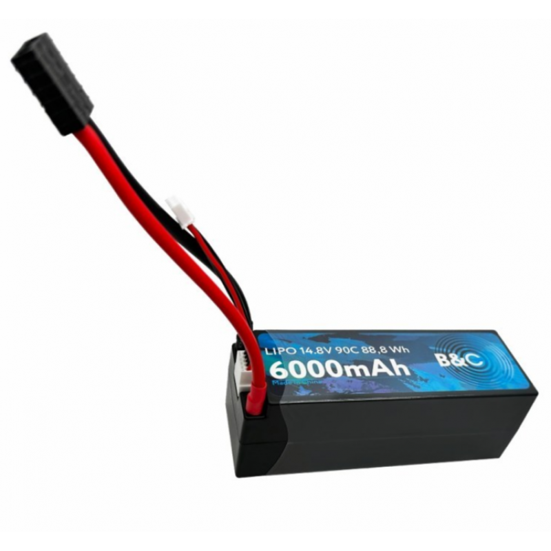 Аккумулятор LiPo B&C 6000 mAh 14.8V (4S) 90C TRX Hardcase B&C-6000-4S-90-H-TRX