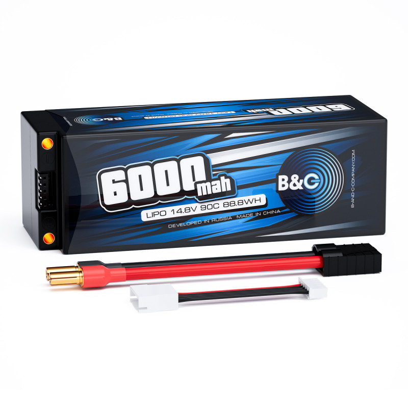 Аккумулятор LiPo B&C 6000 mAh 14.8V (4S) 90C TRX Hardcase B&C-6000-4S-90-H-TRX