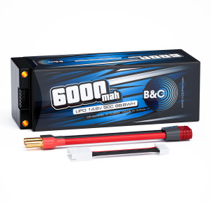 Аккумулятор Li-po B&C 6000 MAH 14.8v (4s) 90C, 5mm + T-Plug, Hard case B&C-6000-4S-90-H-T