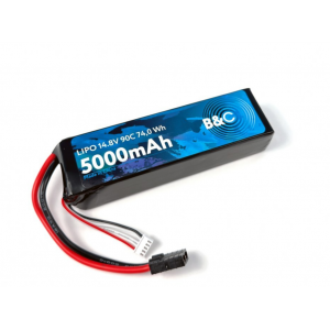 Аккумулятор Li-po B&C 5000 MAH 14.8V (4s) 90C, TRX, Soft case B&C-5000-4S-90-S-TRX