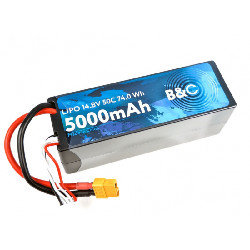 Аккумулятор LiPo B&C 5000 mAh 14.8V (4S) 50C XT60 Hardcase B&C-5000-4S-50-H-XT60