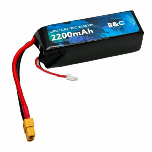 Аккумулятор Li-po B&C 2200 MAH 14.8v (4s) 120C, XT60, Soft case B&C-2200-4S-120-S-XT60