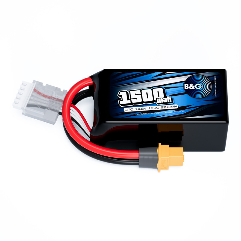 Аккумулятор LiPo B&C 1500 mAh 14.8V (4S) 120C XT60 Softcase B&C-1500-4S-120-S-XT60