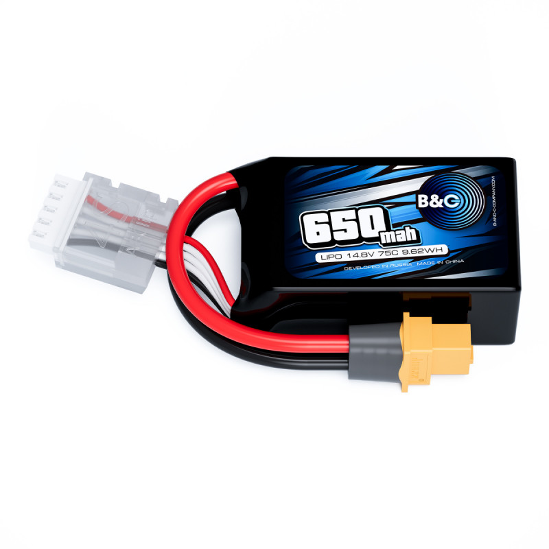 Аккумулятор LiPo B&C 650 mAh 14.8V (4S) 75C XT60 Softcase B&C-650-4S-75-S-XT60