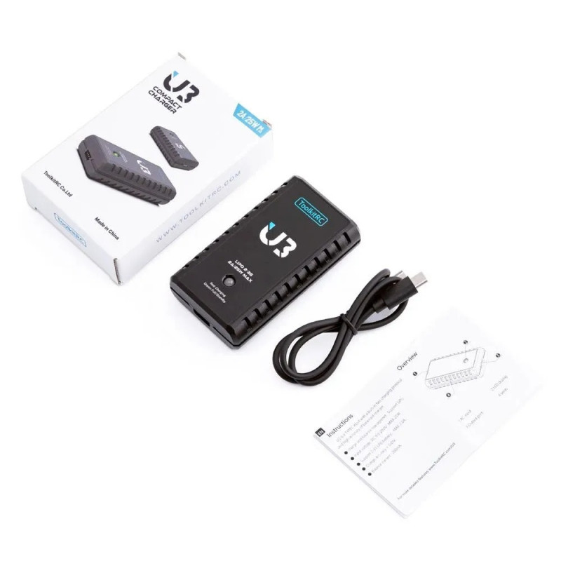 ToolkitRC U3 — компактное зарядное устройство для LiPo аккумуляторов 2–3S