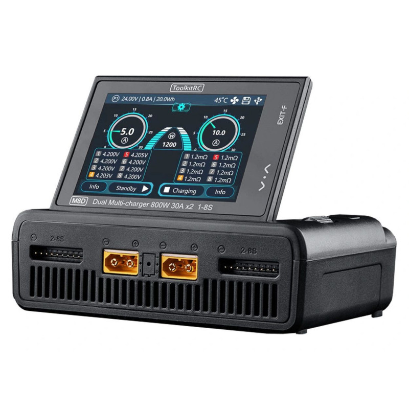 Зарядное устройство ToolkitRC M8D (1600 Вт, 1–8S) — артикул TK13000