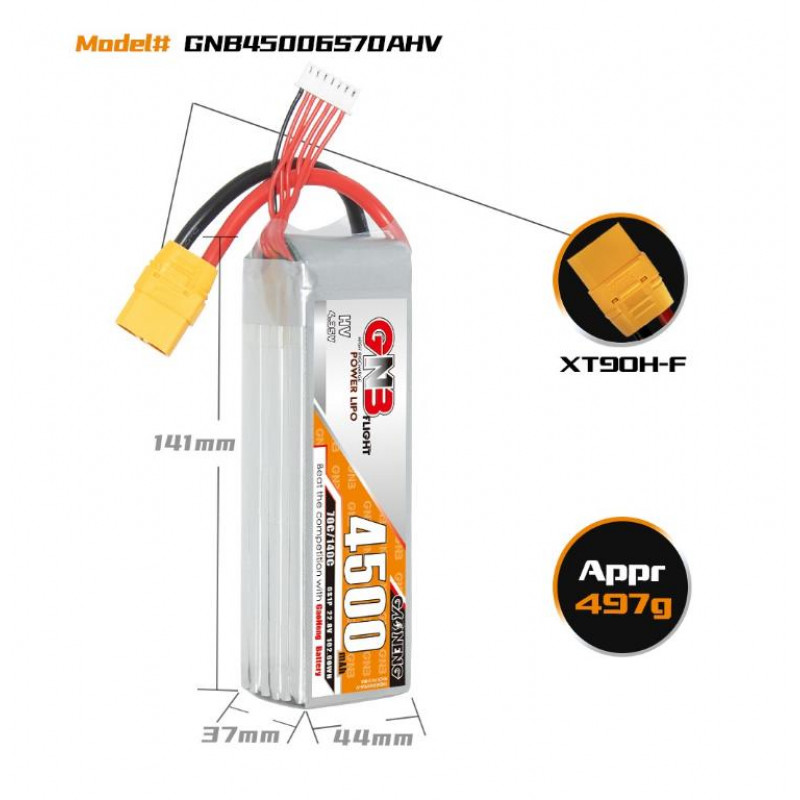 Аккумулятор Li-Po Gaoneng GNB 4500mAh 6S HV 22.8V 70C XT60