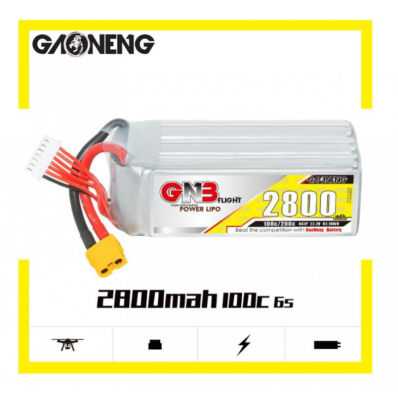 Аккумулятор Li-Po Gaoneng GNB 2800mAh 6S 22.2V 100C XT60