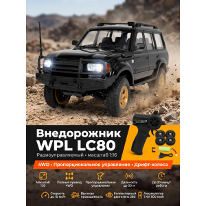 Радиоуправляемый внедорожник LC80 4WD  - WPLD-54-BLACK