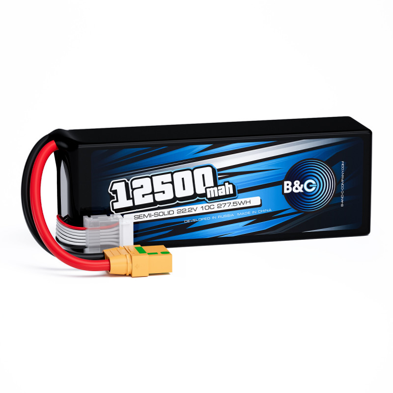 Аккумулятор Semi-Solid (Li-Po) B&C 12500 MAH 22.2V (6s) 10C, XT90S, Soft case B&C-12500-6S-10-S-XT90S