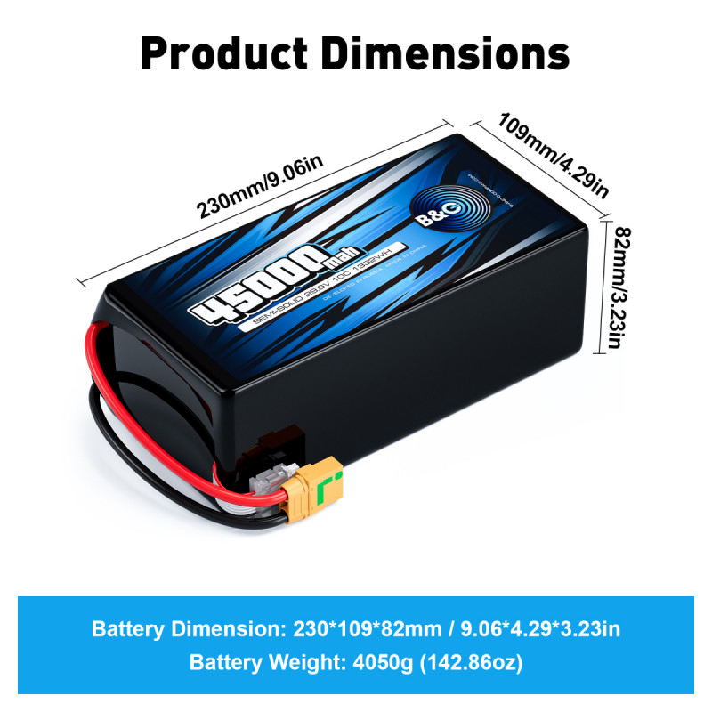 Аккумулятор Semi-Solid (Li-Po) B&C 45000 MAH 29.6V (8s) 10C, XT90S, Soft case B&C-45000-8S-10-S-XT90S