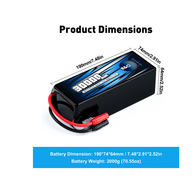 Аккумулятор Semi-Solid (Li-Po) B&C 30000 mAh 22.2V (6S) 10C AS150 Soft Case