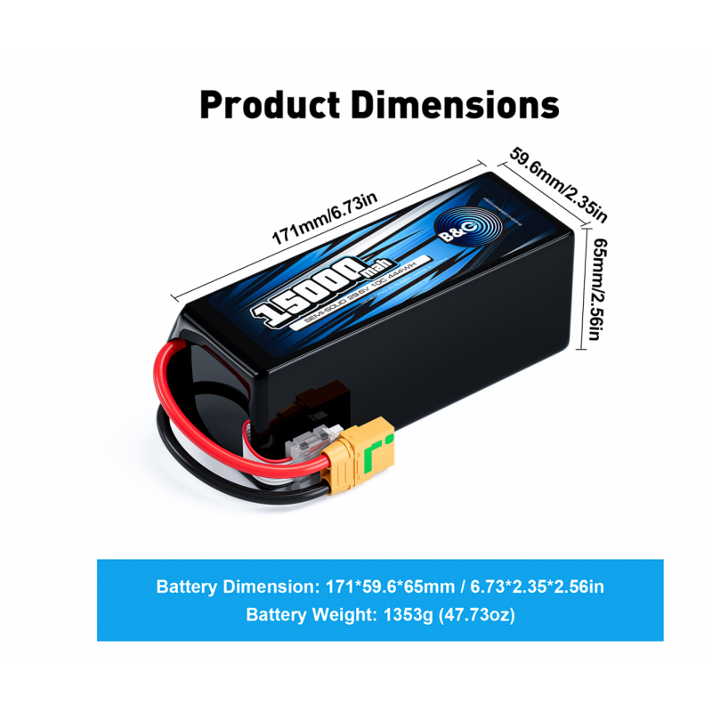 Аккумулятор Semi-Solid (Li-Po) B&C 15000mAh 29.6V (8S) 10C XT90S Soft Case