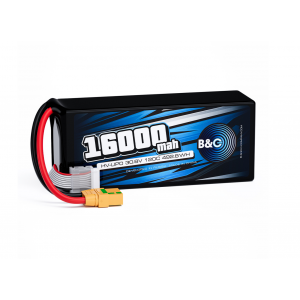 Аккумулятор Li-Po B&C 16000 MAH 30.8V (8s HV) 120C, XT90S, Soft case  B&C-16000-8SHV-100-S-XT90S