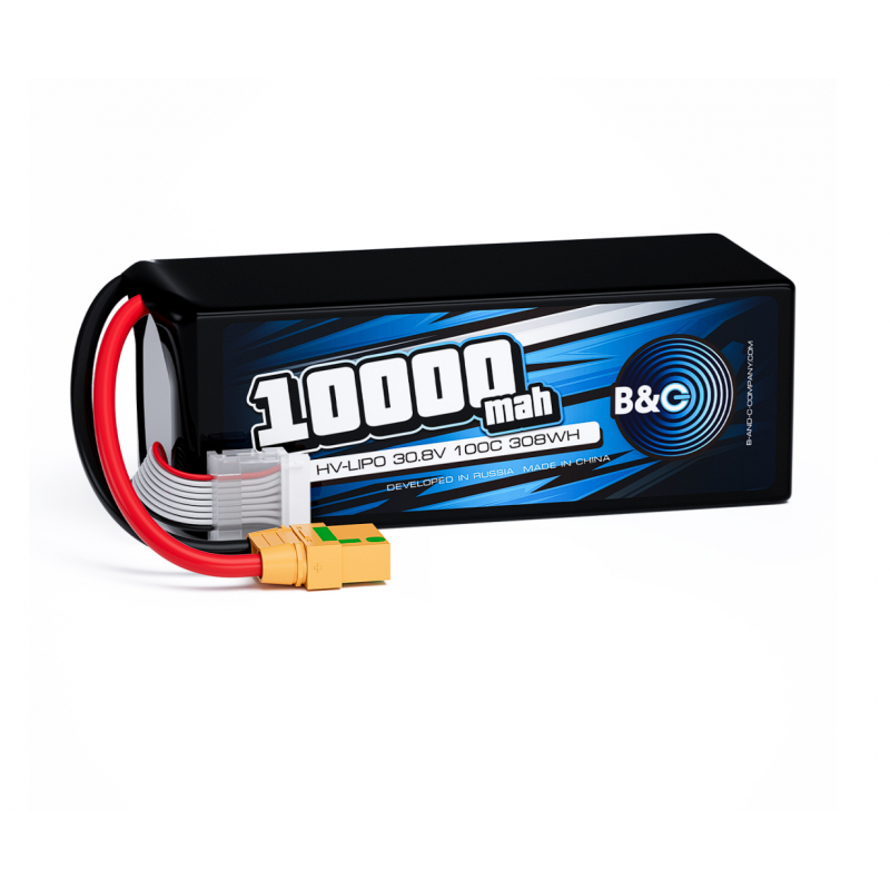 Аккумулятор Li-Po B&C 10000 mAh 30.8V (8S HV) 100C XT90S Soft Case