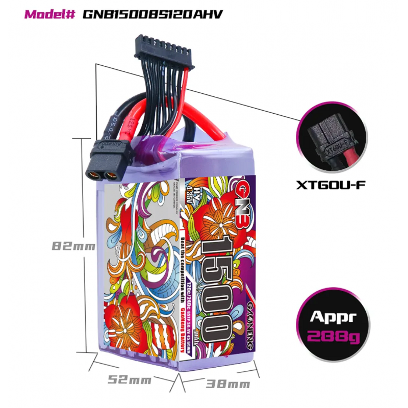 Аккумулятор LiPo GAONENG GNB LiHV 1500mAh 8S 30.4V 120C XT60