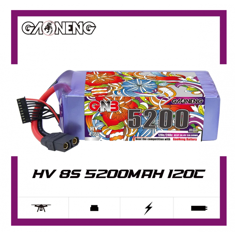 Аккумулятор LiPo GAONENG GNB HV 5200mAh 8S 30.4V 120C XT90S