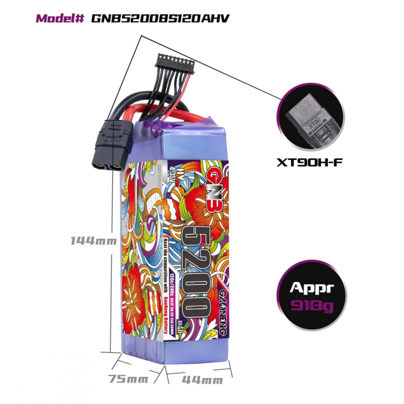 Аккумулятор LiPo GAONENG GNB HV 5200mAh 8S 30.4V 120C XT90S