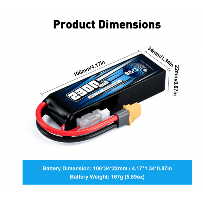 Аккумулятор Li-po B&C 2300 MAH 11.1v (3s) 80C, XT60, Soft case B&C-2300-3S-80-S-XT60
