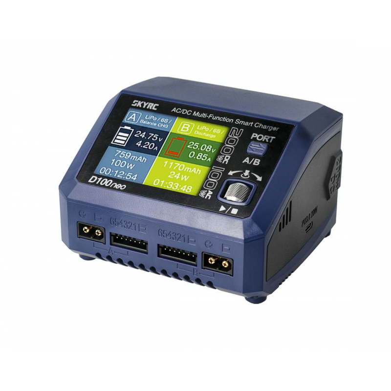 Двухпортовое зарядное устройство SkyRC D100neo 100/200 Вт