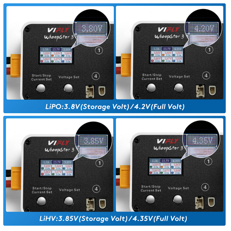 VIFLY WhoopStor 3 зарядное устройство для 1S LiPo/LiHV