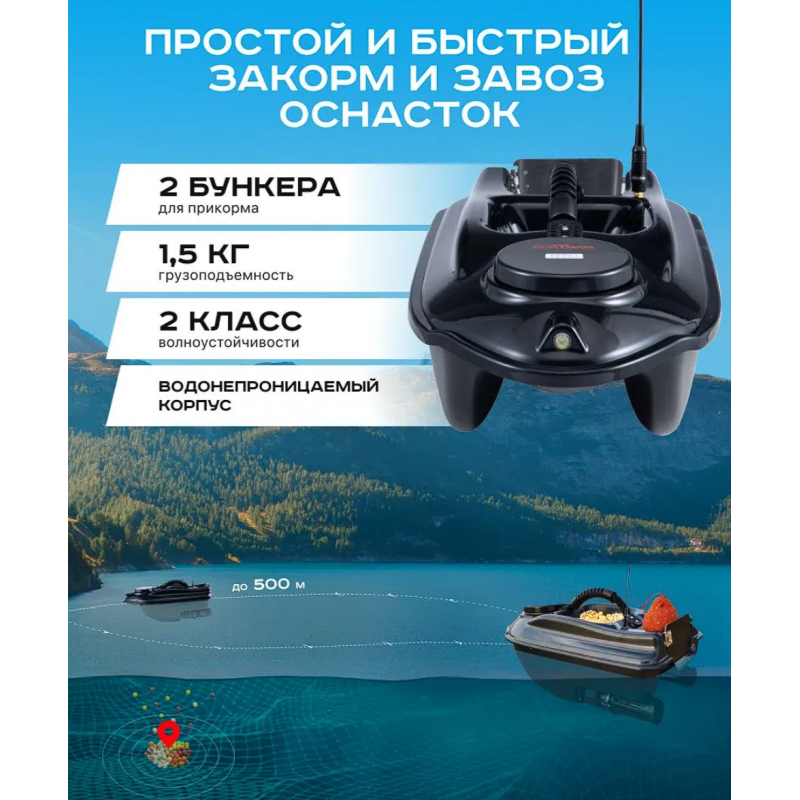 Кораблик для рыбалки прикормочный Boatman Actor 2 Pro с эхолотом и GPS ACT-V2-PR