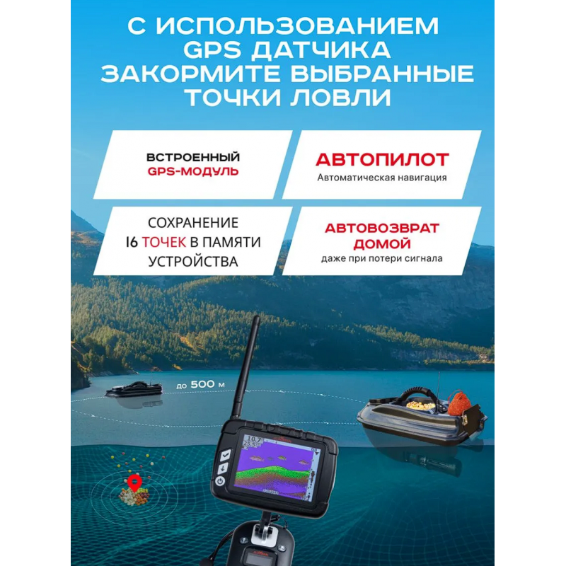 Кораблик для рыбалки прикормочный Boatman Actor 2 Pro с эхолотом и GPS ACT-V2-PR