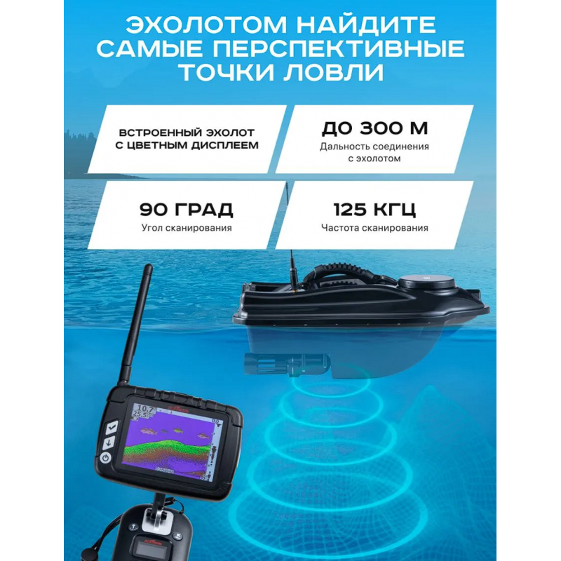 Кораблик для рыбалки прикормочный Boatman Actor 2 Pro с эхолотом и GPS ACT-V2-PR