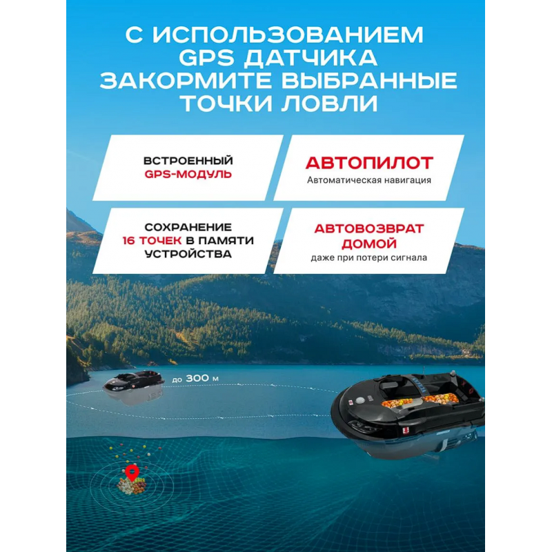 Прикормочный кораблик Boatman Vulcan PRO V-PR с GPS и эхолотом
