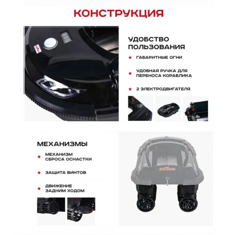 Кораблик для рыбалки прикормочный Boatman Vulcan MINI PRO V-MINI-PRO
