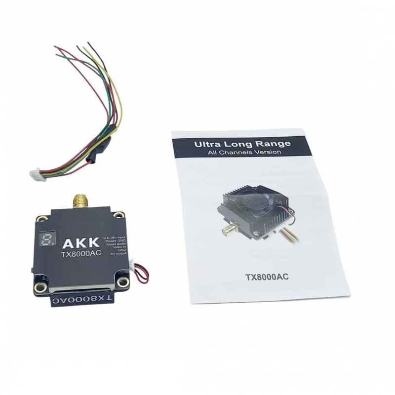 Видеопередатчик AKK Ultra Long Range TX8000AC 96CH 8W 4,9–6,06 ГГц