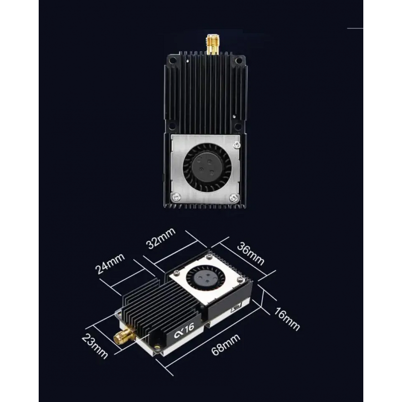 Видеопередатчик AKK Alpha 16 96CH 16W 4,9–6 ГГц