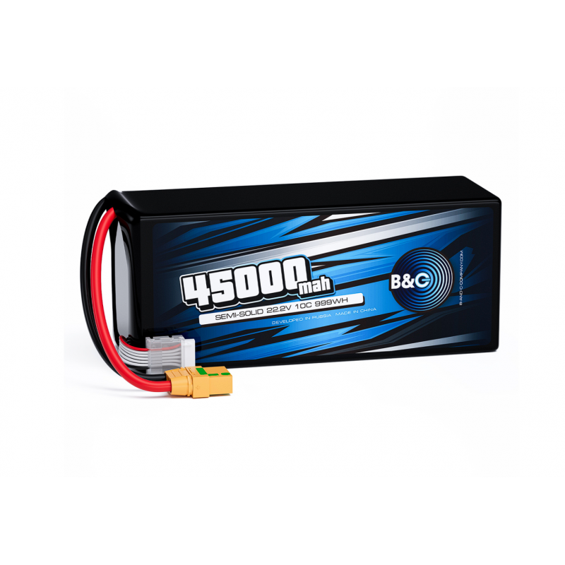 Аккумулятор Semi-Solid (Li-po) B&C 45000 MAH 22.2V (6s) 10C, XT90S, Soft case B&C-45000-6S-10-S-XT90S