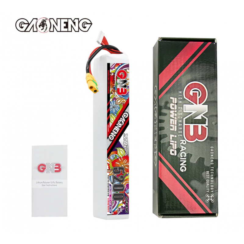 Аккумулятор LiPo GAONENG GNB 5200mAh 12S1P 45.6V 120C 280х50х56mm XT90S GNB520012S120AHVL-XT90S